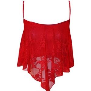 Lace Spaghetti Strap Asymmetrical Hem Camisole